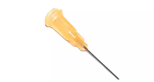Lepené dávkovacie ihly s nerezovou kanylou 25,4mm oranžová 23G 1ks