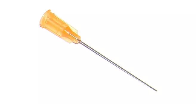 Lepené dávkovacie ihly s nerezovou kanylou 38,1mm oranžová 23G 1ks