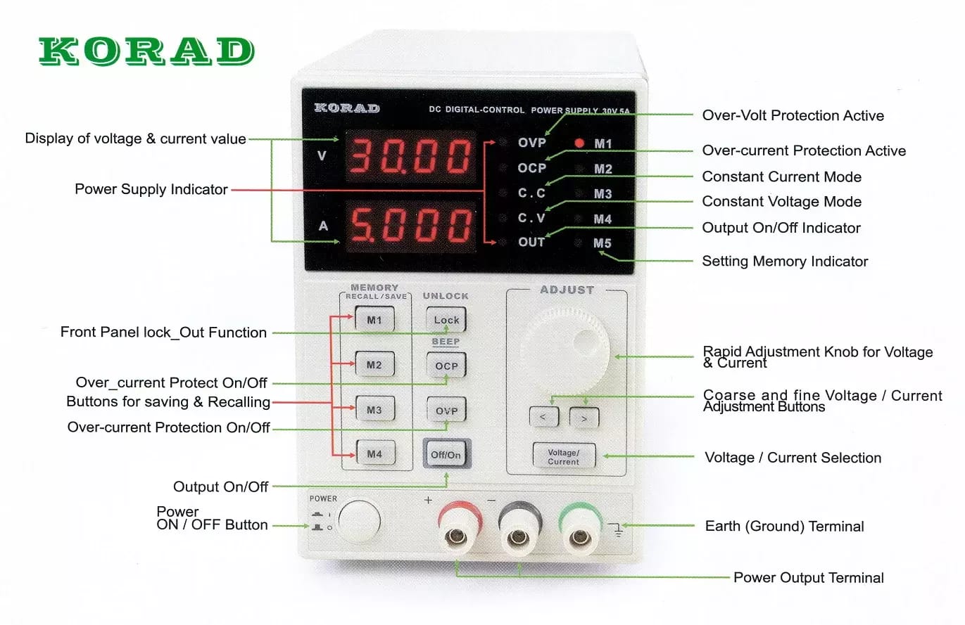 Laboratórny zdroj Korad KA3003D – 2