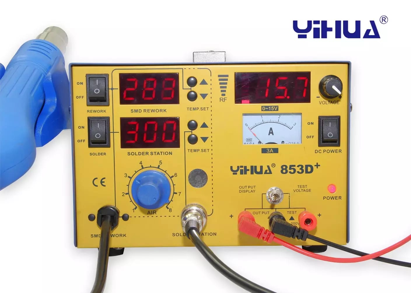 Rework stanica s laboratórnym zdrojom Yihua 853D+ – 2
