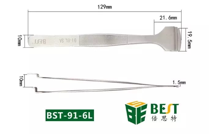 Pinzeta nerezová na doštičky a plátky BEST BST-91-6L – 2