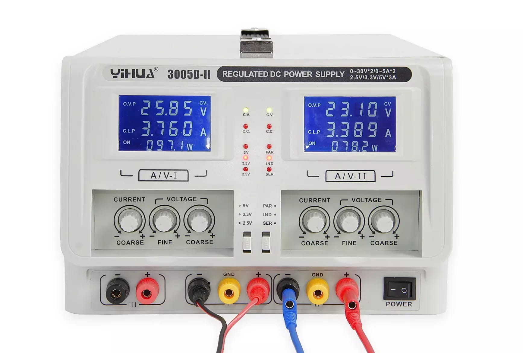 Lineárny laboratórny zdroj zdvojený YH3005D-II so zobrazením príkonu – 2