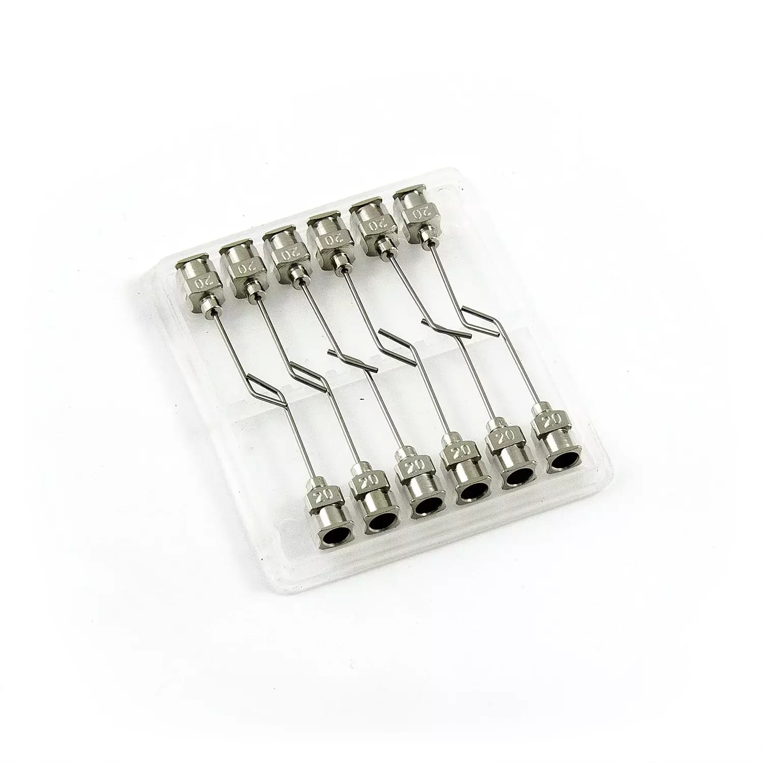 Zahnuté 45° nerezové dávkovacie ihly 20G 1 "set 12ks