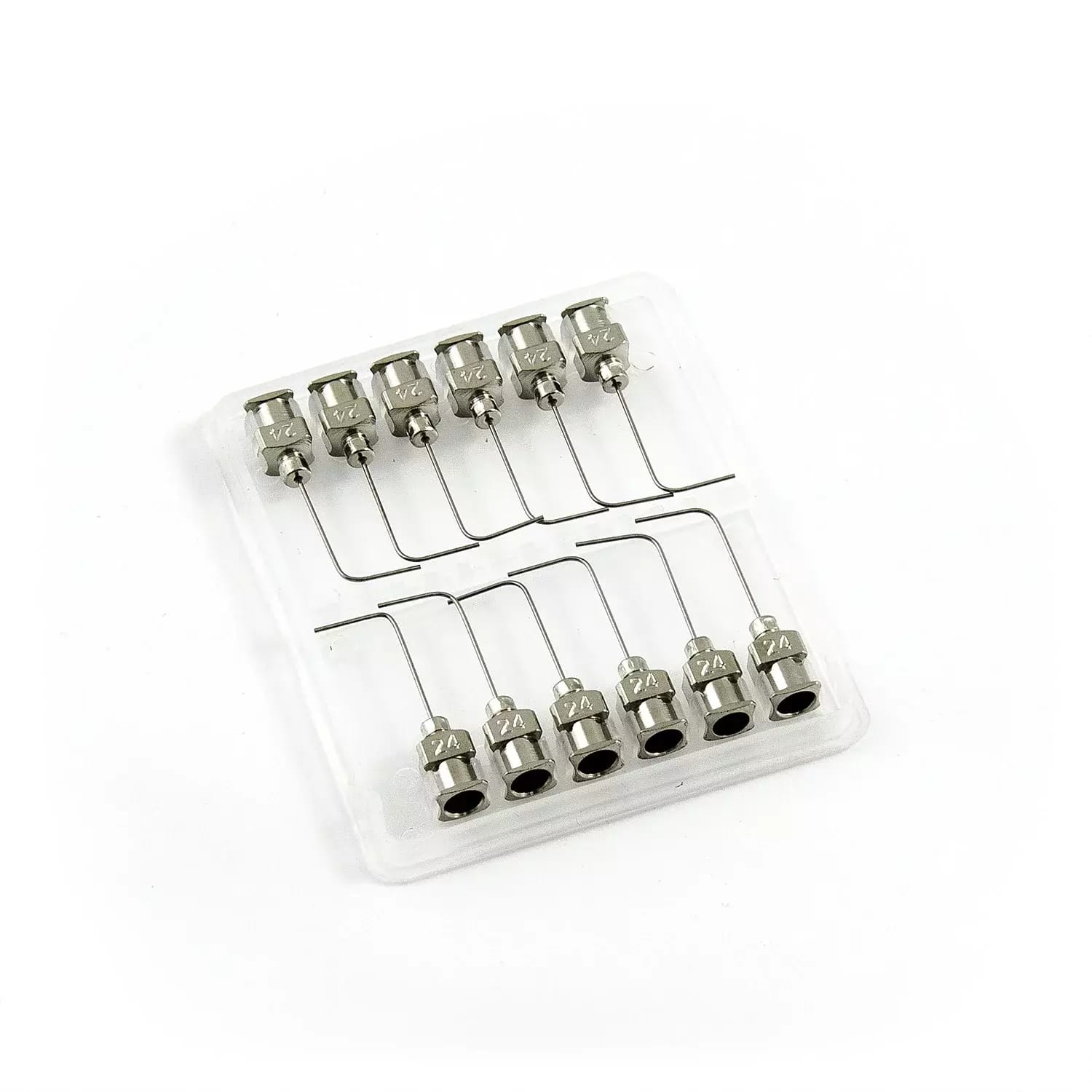Pravoúhlé 90° nerezové dávkovacie ihly 24G 1" set 12ks