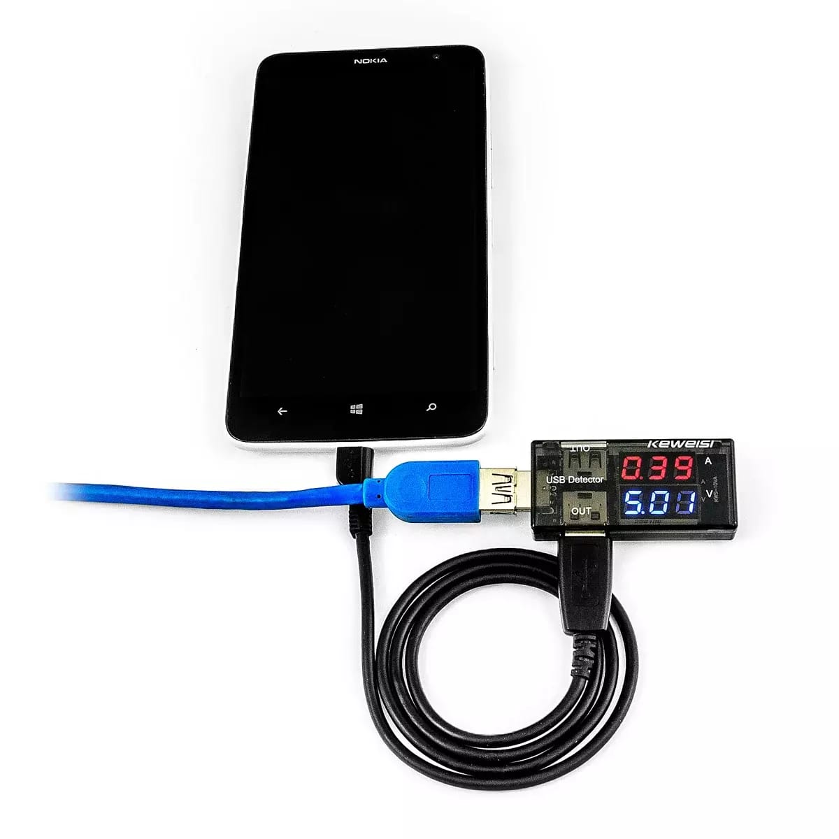USB tester na meranie napätia a prúdu USB portov a úbytkov a strát v USB kábli – 2