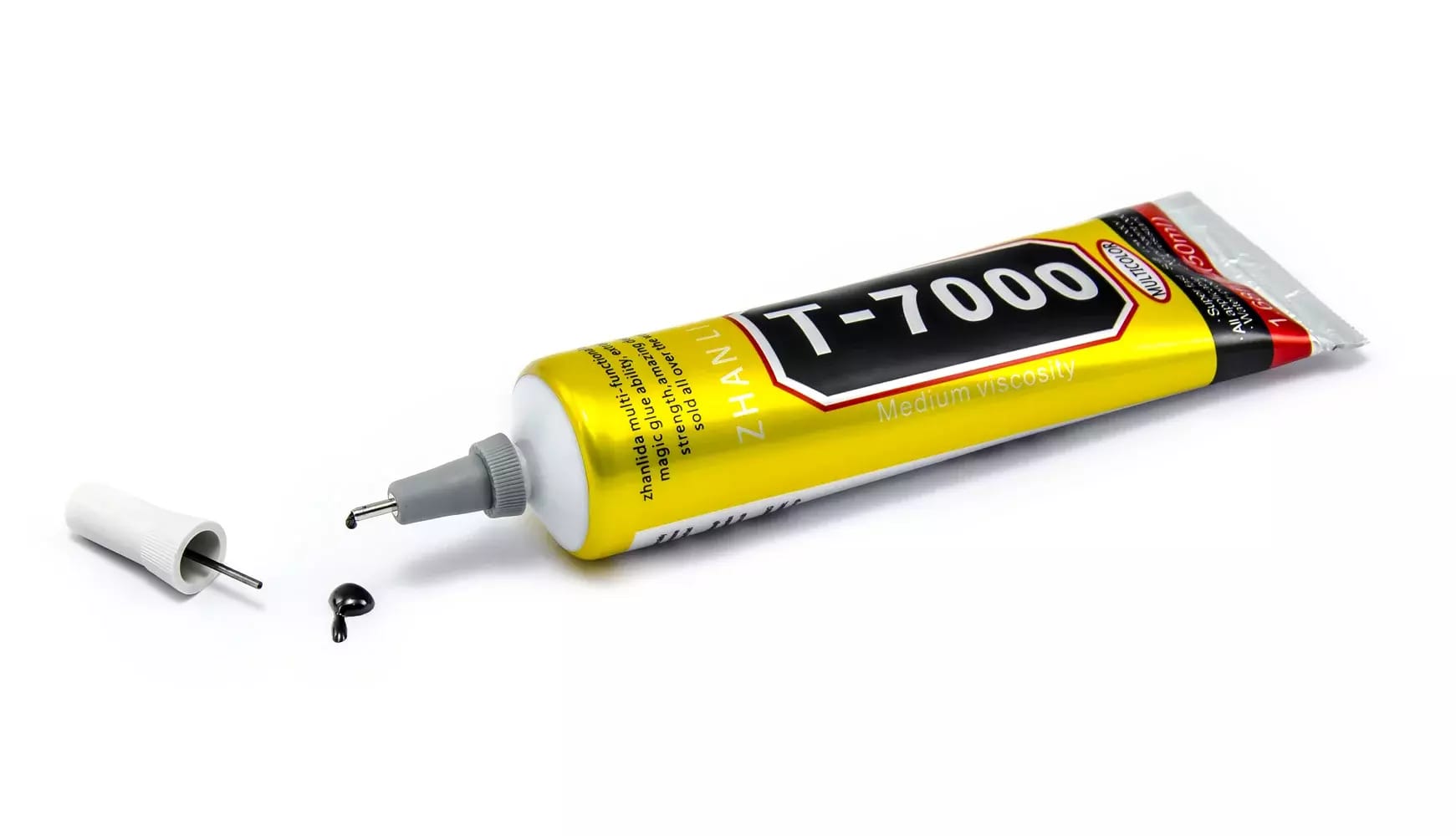 Silikónové lepidlo T-7000 na opravu elektroniky, čierne (50 ml) – 2