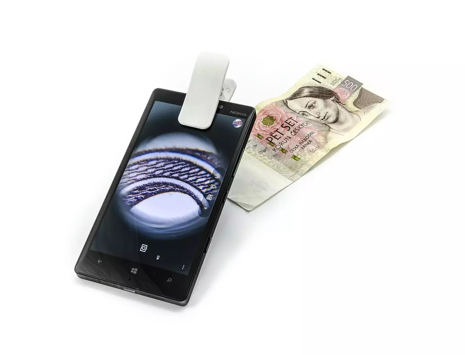 Mikroskop pre mobilné telefóny - klip s LED a UV presvietením 60x – 2