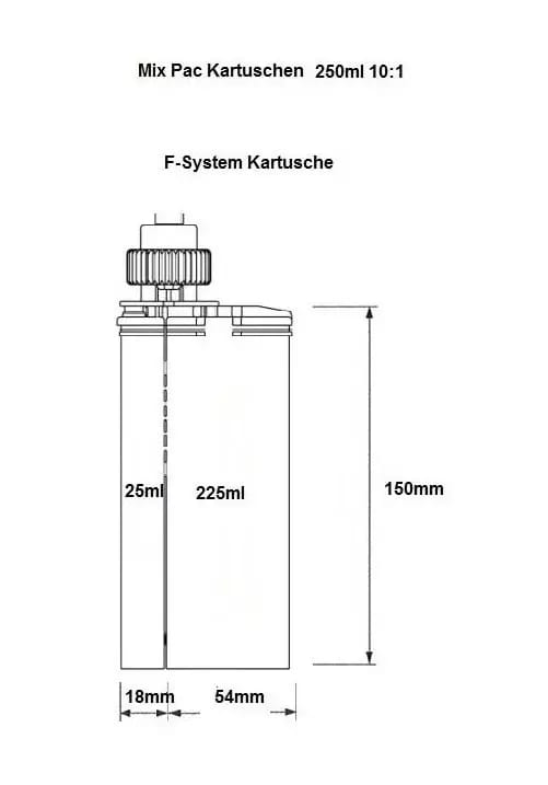 Ručná dávkovacia pištoľ pre dvojzložkové kartuše 10:1 250 ml – 2