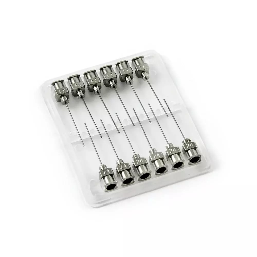 Nerezové dávkovacie ihly 24G 1" set 12ks