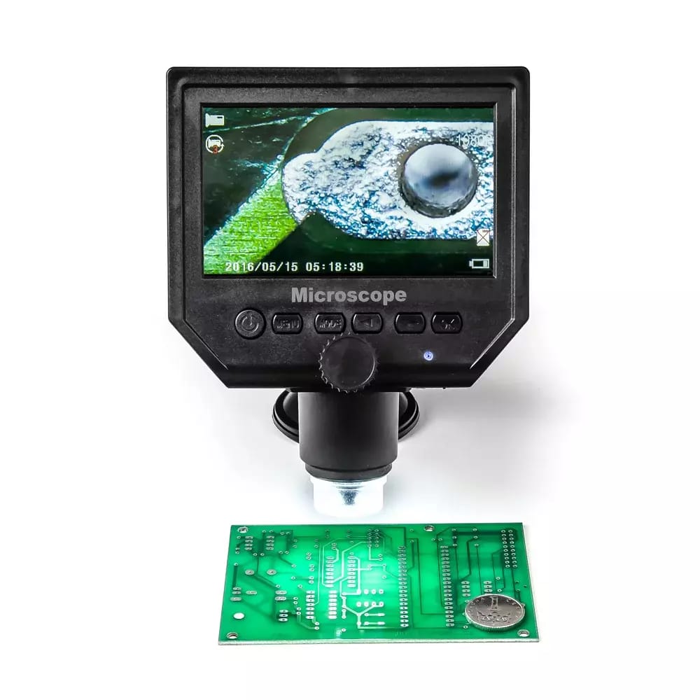 Prenosný LCD mikroskop 40x s prísavkou, integrovaná batéria, USB, microSD – 2