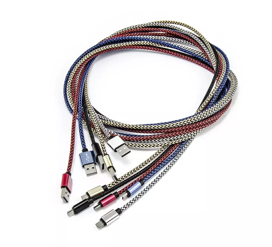 Kábel mikro USB - USB 2.0, Aluminium, opletený, rôzne farby, 2m – 2