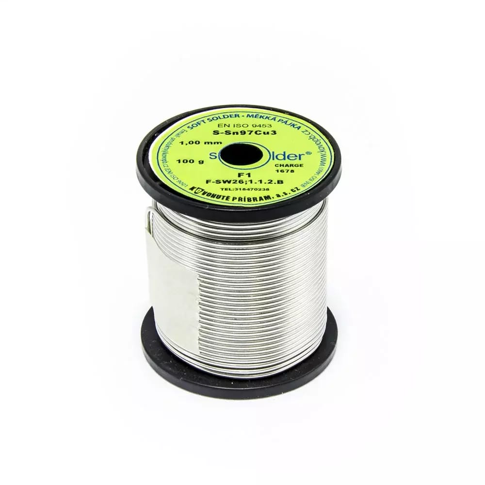 Trubičkový cín Solder S-Sn97Cu3 F1 1mm 100g