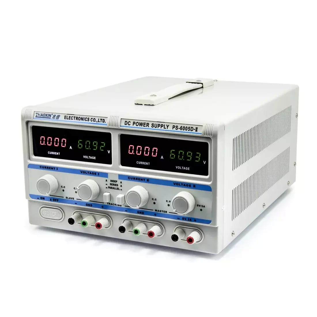 Presný dvojitý laboratórny zdroj PS-6005D-II 2x60V / 5A, 120V / 5A, 60V / 10A