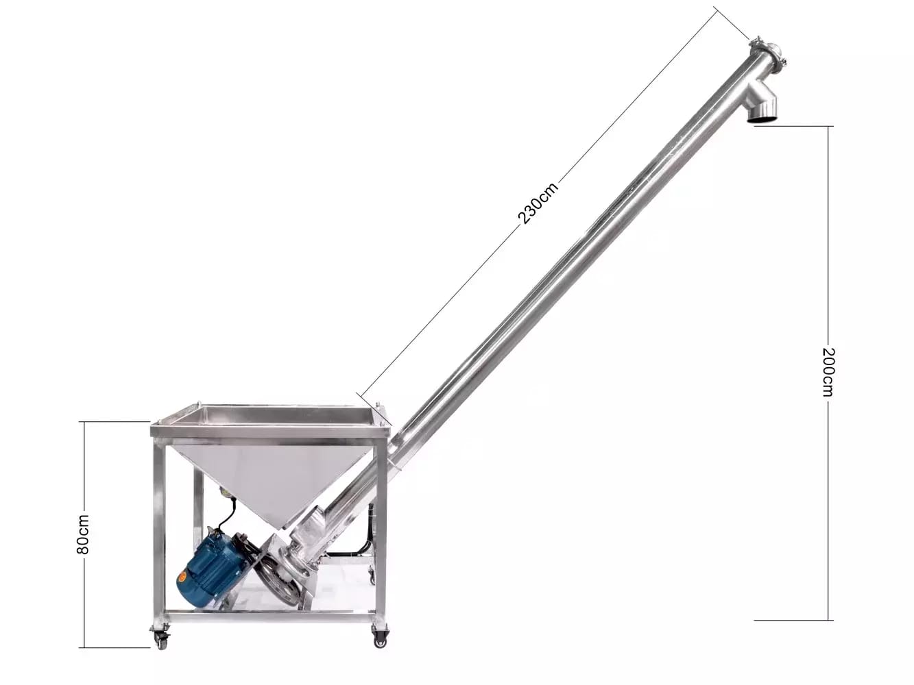 Šikmý šnekový dopravník so zásobníkom 150 l/min – 2