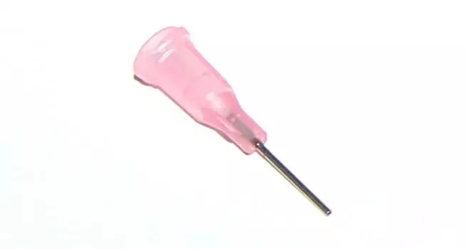Lepené dávkovacie ihly s nerezovou kanylou 12,7mm rúžová 20G 1ks