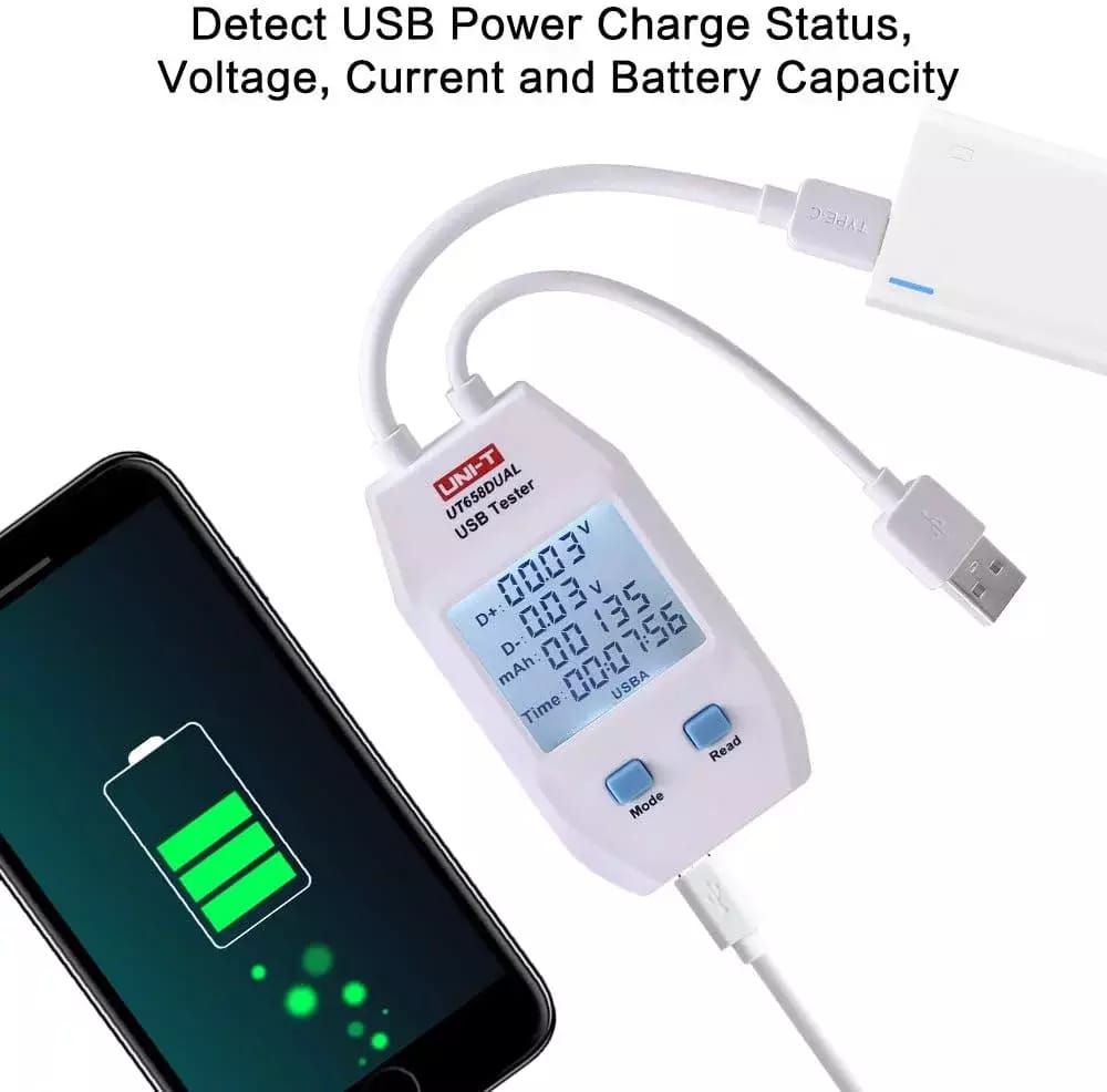 UNI-T UT-658D USB tester kapacity s USB-C a USB-A – 2