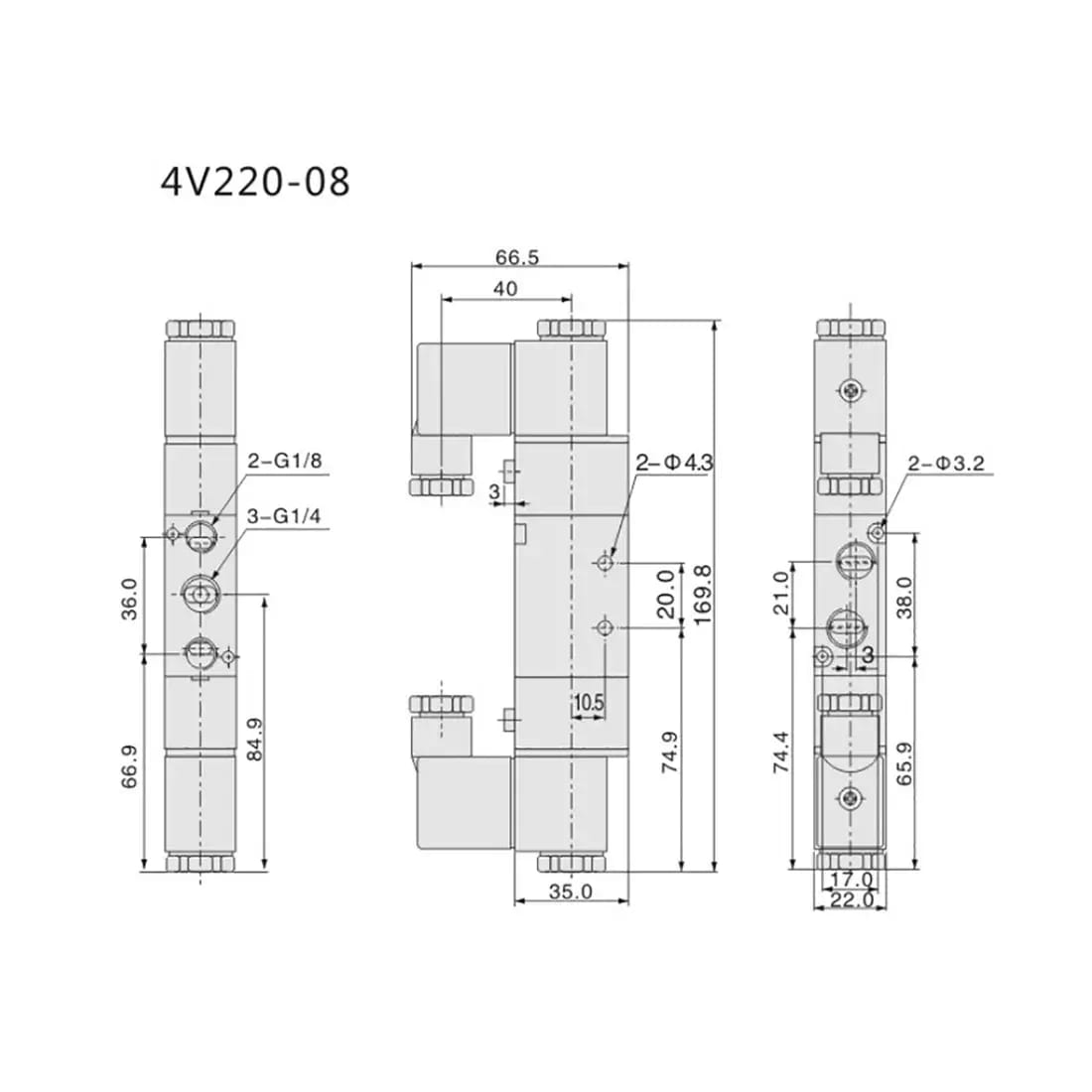 Elektrický solenoid 5/2 4V220-08 24V DC – 2