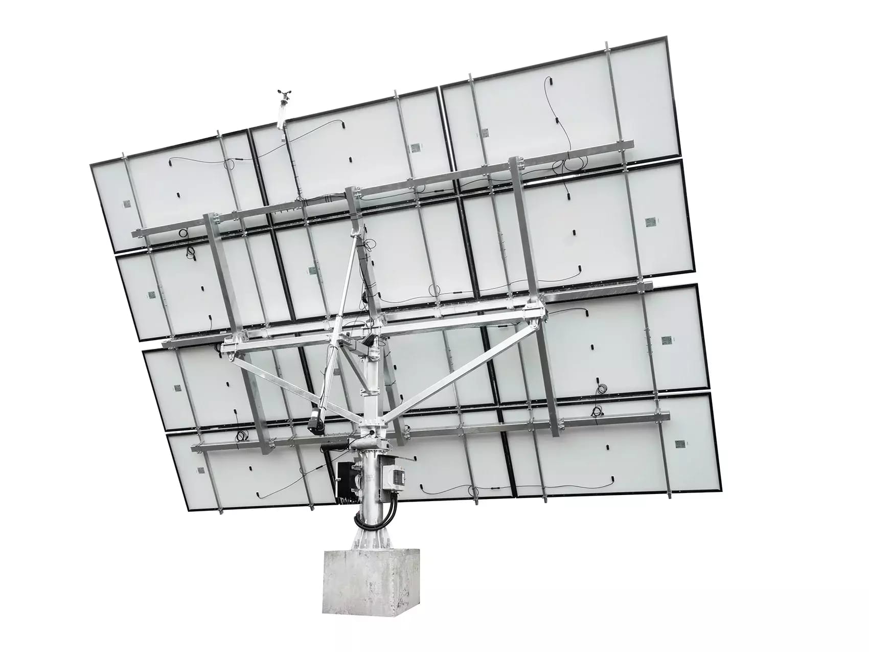 Dvojosový solárny tracker Huayue pre 12 panelov - 6,6 kW – 2