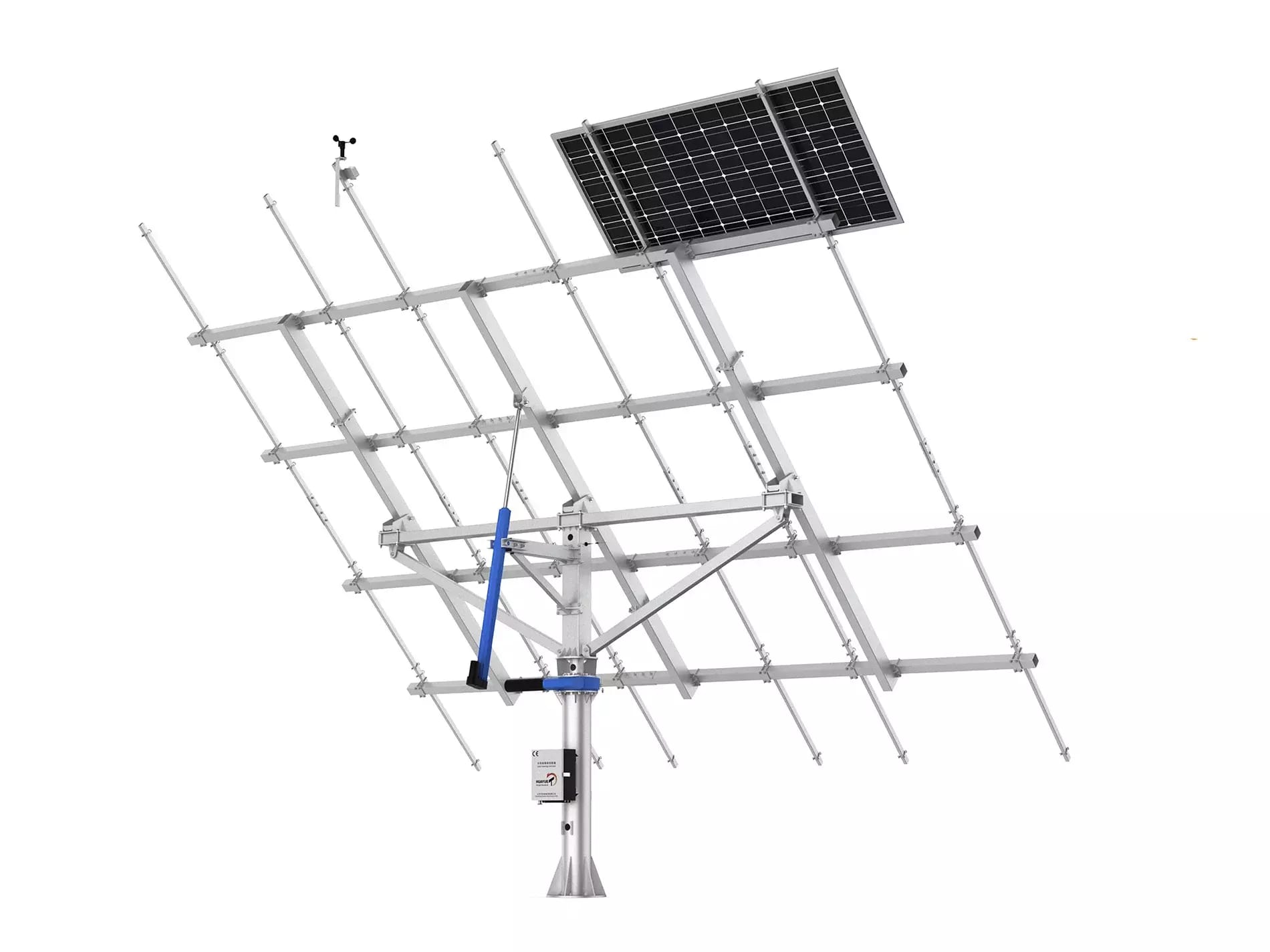 Dvojosový solárny tracker Huayue pre 12 panelov - 6,6 kW