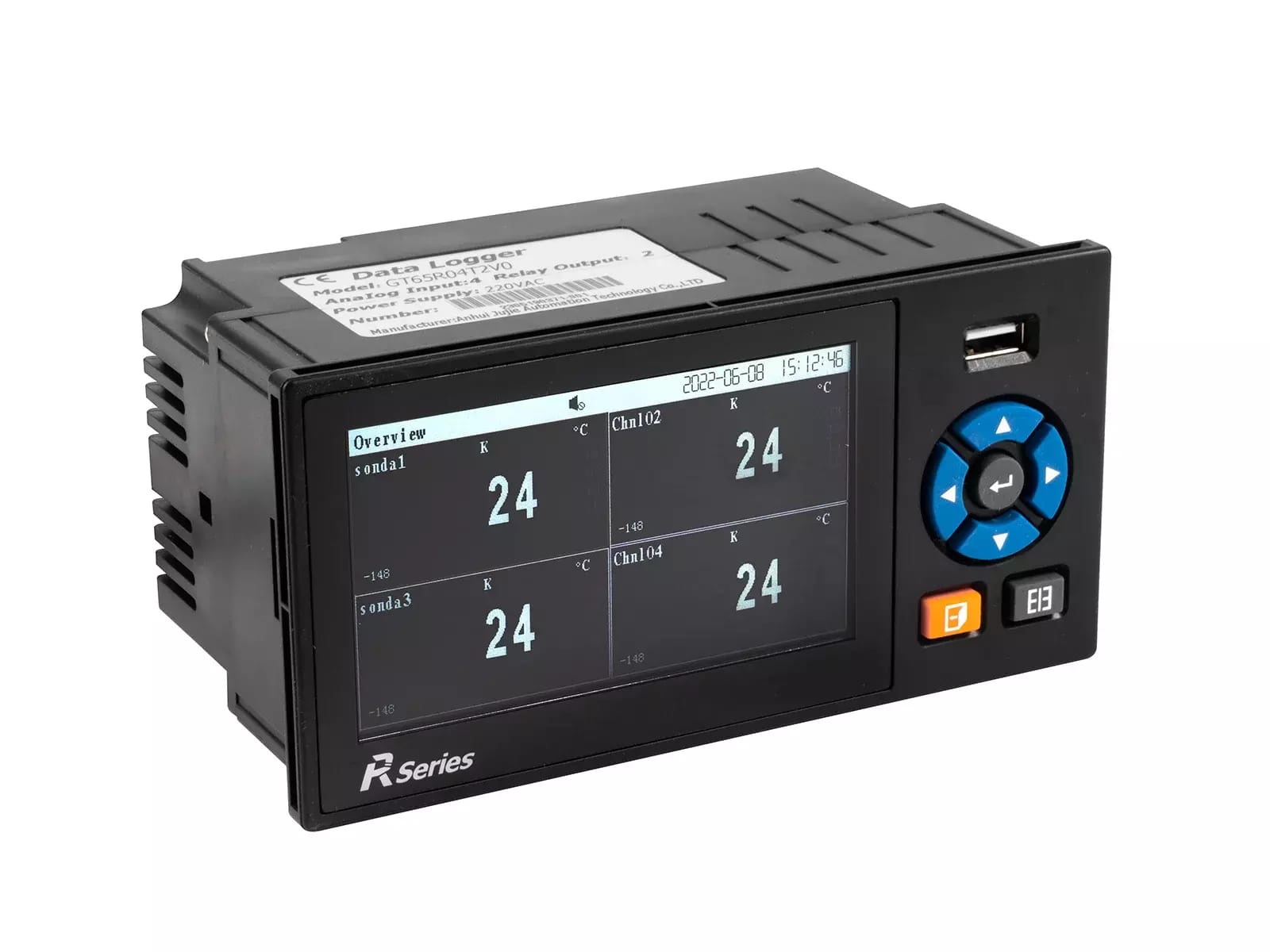 Digitálny záznamník dát GT65R04 - 4 vstupy, USB
