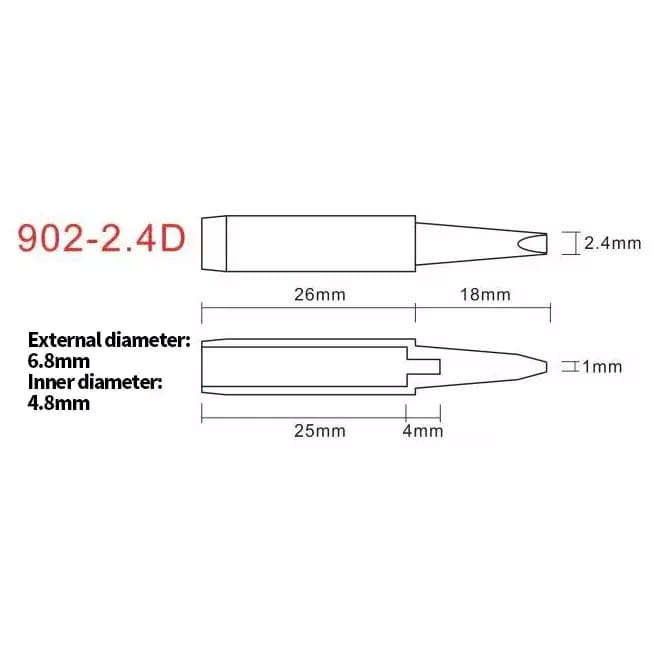 2.4D spájkovací hrot série 902 pre stanice YIHUA – 2