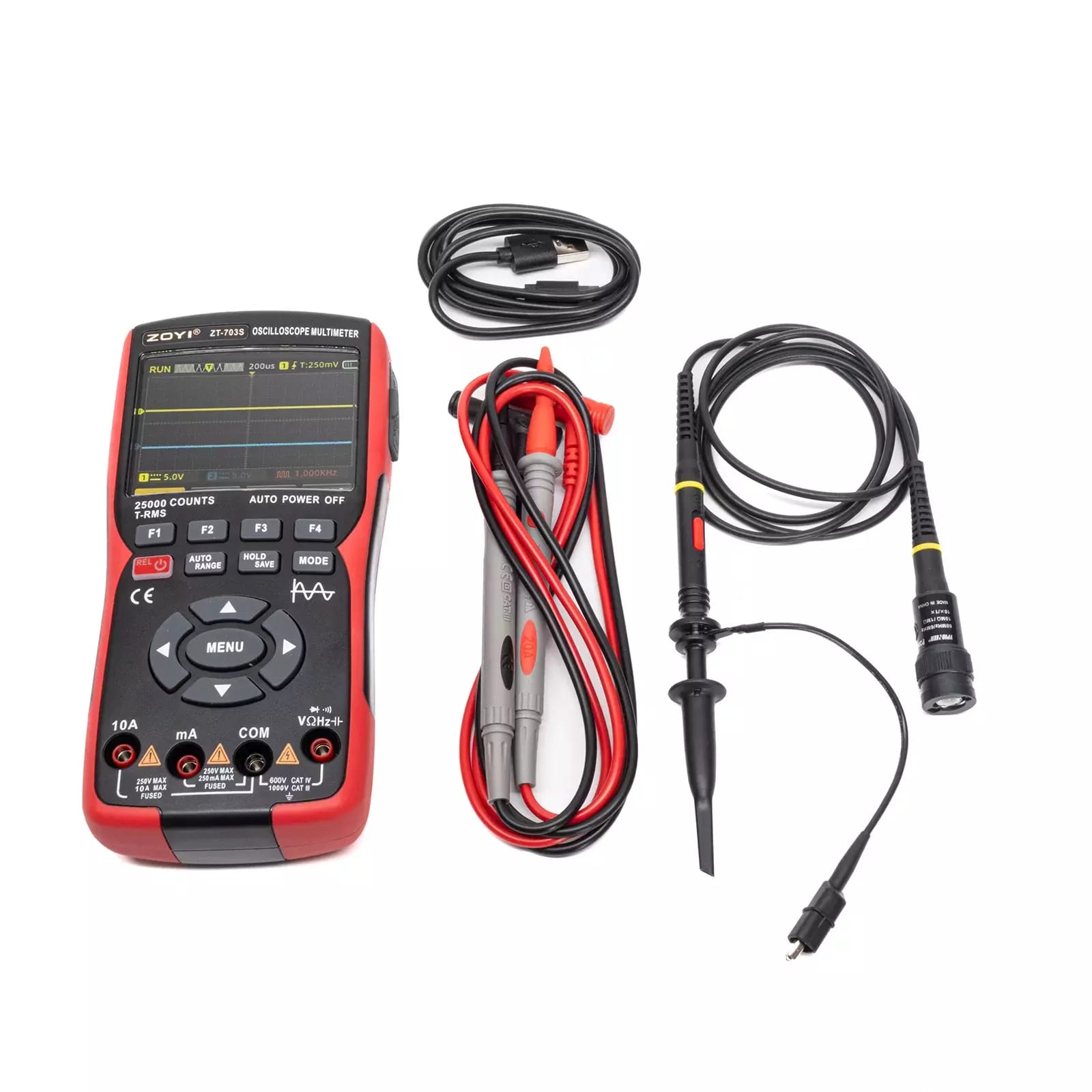 ZOYI ZT-703S 3V1 - multimeter s osciloskopom a funkčným generátorom – 2