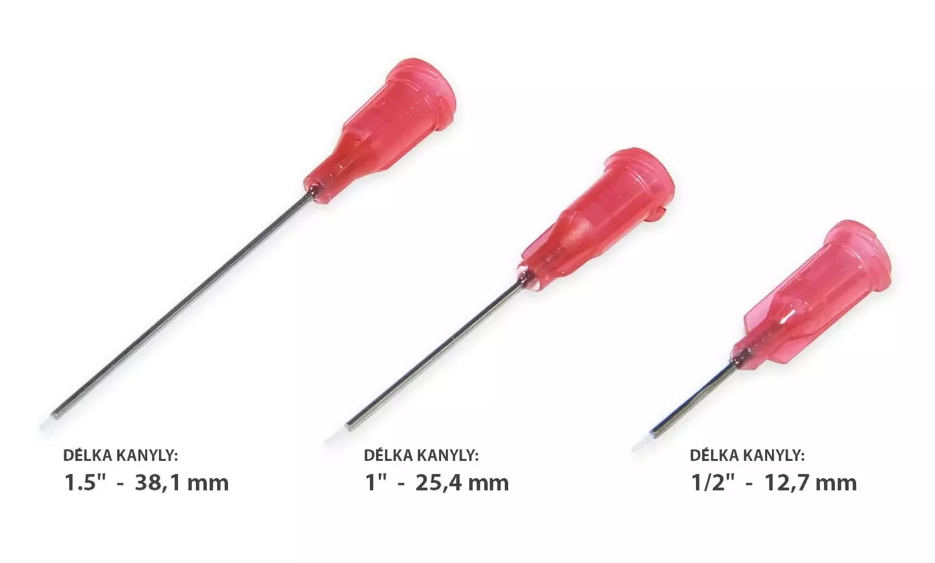 Nerezové dávkovacie ihly s vloženou teflonovou trubičkou 25G 50ks – 2